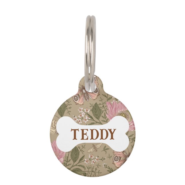 Botanisches Monogramm der modernen trendy Wildblum Haustiermarke (Vorderseite)