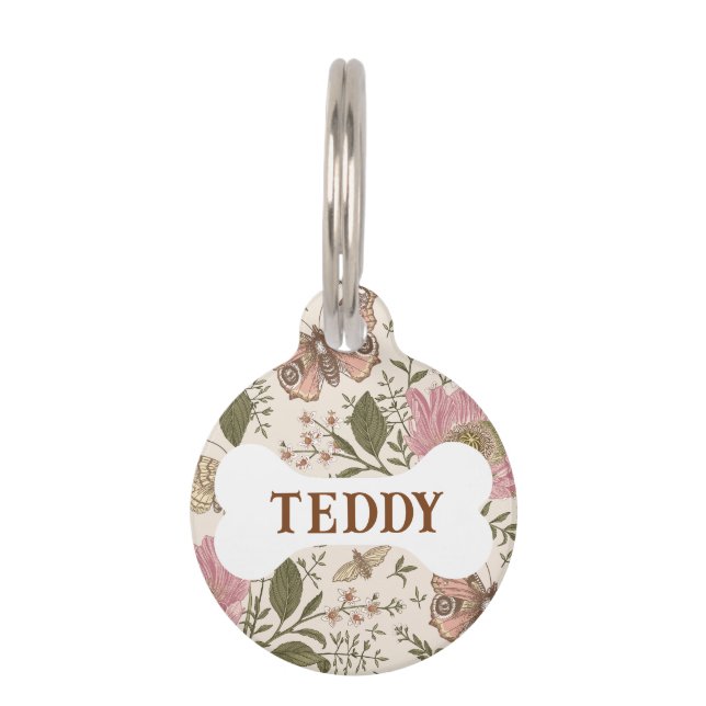 Botanisches Monogramm der modernen trendy Wildblum Haustiermarke (Vorderseite)