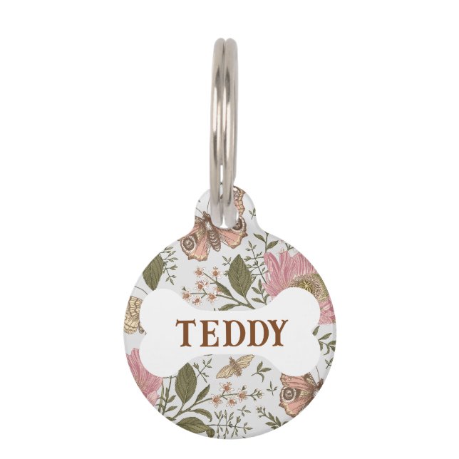 Botanisches Monogramm der modernen trendy Wildblum Haustiermarke (Vorderseite)