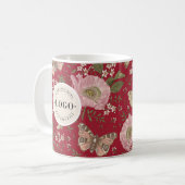 Botanisches Monogramm der modernen trendy Wildblum Kaffeetasse (Vorderseite Links)