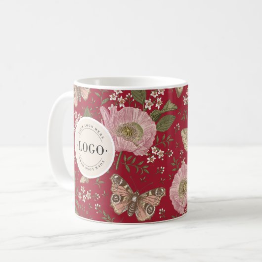 Botanisches Monogramm der modernen trendy Wildblum Kaffeetasse (Vorderseite Links)
