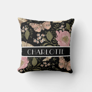 Botanisches Monogramm der modernen trendy Wildblum Kissen
