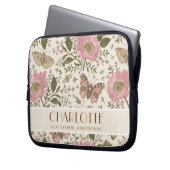 Botanisches Monogramm der modernen trendy Wildblum Laptopschutzhülle (Vorderseite Links)