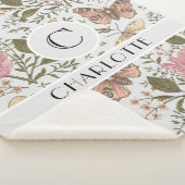 Botanisches Monogramm der modernen trendy Wildblum Sherpadecke (3/4)