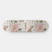 Botanisches Monogramm der modernen trendy Wildblum Skateboard (Horizontal)