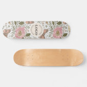 Botanisches Monogramm der modernen trendy Wildblum Skateboard (Horizontal)