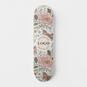 Botanisches Monogramm der modernen trendy Wildblum Skateboard (Vorderseite)