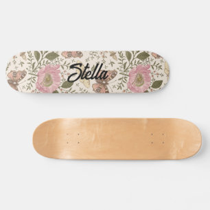 Botanisches Monogramm der modernen trendy Wildblum Skateboard