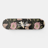 Botanisches Monogramm der modernen trendy Wildblum Skateboard (Horizontal)