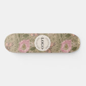 Botanisches Monogramm der modernen trendy Wildblum Skateboard (Horizontal)