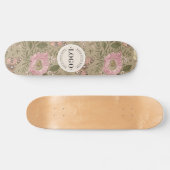 Botanisches Monogramm der modernen trendy Wildblum Skateboard (Horizontal)