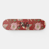 Botanisches Monogramm der modernen trendy Wildblum Skateboard (Horizontal)