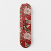 Botanisches Monogramm der modernen trendy Wildblum Skateboard (Vorderseite)