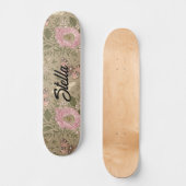 Botanisches Monogramm der modernen trendy Wildblum Skateboard (Vorderseite)