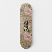 Botanisches Monogramm der modernen trendy Wildblum Skateboard (Vorderseite)