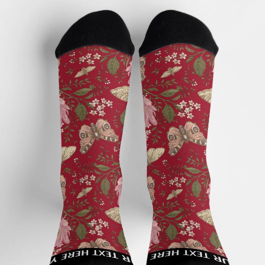 Botanisches Monogramm der modernen trendy Wildblum Socken (Oben)