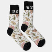 Botanisches Monogramm der modernen trendy Wildblum Socken (Rechts)