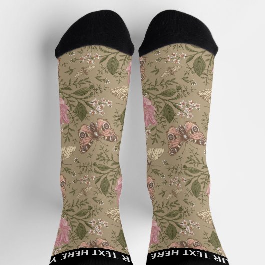 Botanisches Monogramm der modernen trendy Wildblum Socken (Oben)
