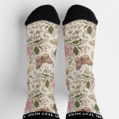 Botanisches Monogramm der modernen trendy Wildblum Socken (Oben)