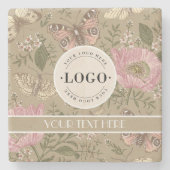 Botanisches Monogramm der modernen trendy Wildblum Steinuntersetzer (Vorderseite)