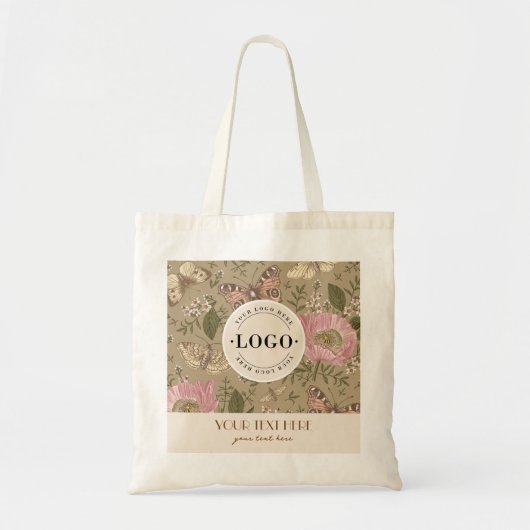 Botanisches Monogramm der modernen trendy Wildblum Tragetasche (Vorne)