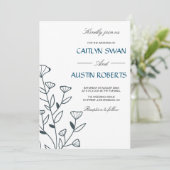 Botanisches Monogramm Einladung (Stehend Vorderseite)