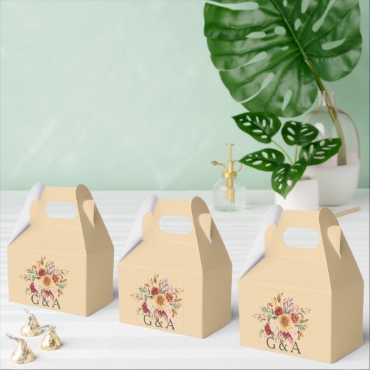 Botanisches Monogramm Fall Watercolor Geschenkschachtel (Zahlreiche)