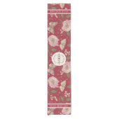 Botanisches Monogramm für die Hochzeitstil-Wildblu Kurzer Tischläufer (Vorderseite)