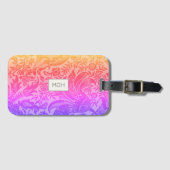 Botanisches Monogramm Gepäckanhänger (Vorderseite (Horizontal))