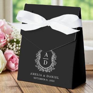 Botanisches Monogramm-Hochzeitsstift Modernes Wapp Geschenkschachtel