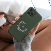 Botanisches Monogramm Initiale Grün iPhone Hülle