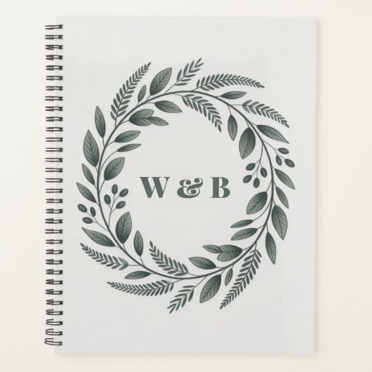 Botanisches Monogramm-Kranz Planer (Vorderseite)