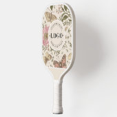 Botanisches Monogramm-Logo der modernen Wildblume Pickleball Schläger (Links)