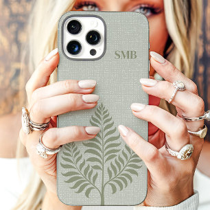 Botanisches Monogramm Minimalistischer Bereich iPhone 16 Pro Max Hülle