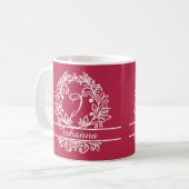 Botanisches Monogramm mit Blumenmuster - Eleganter Kaffeetasse (Vorderseite Links)
