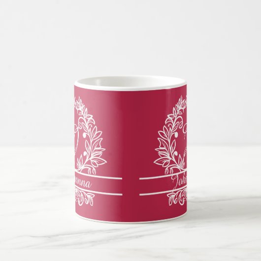 Botanisches Monogramm mit Blumenmuster - Eleganter Kaffeetasse (Mittel)