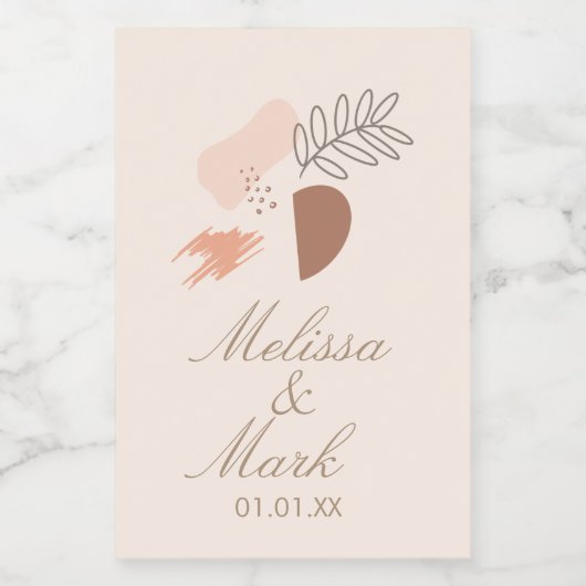 Botanisches Monogramm mit minimaler geometrischer Lebensmitteletikett (Einzelnes Label)