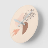 Botanisches Monogramm mit minimaler geometrischer Runde Wanduhr (Winkel)