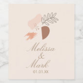 Botanisches Monogramm mit minimaler geometrischer Weinetikett (Einzelnes Label)