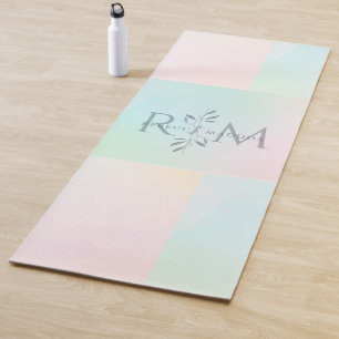 Botanisches Monogramm Pastell Yoga Yogamatte