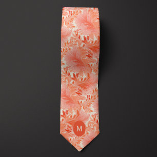Botanisches Monogramm Peach Krawatte