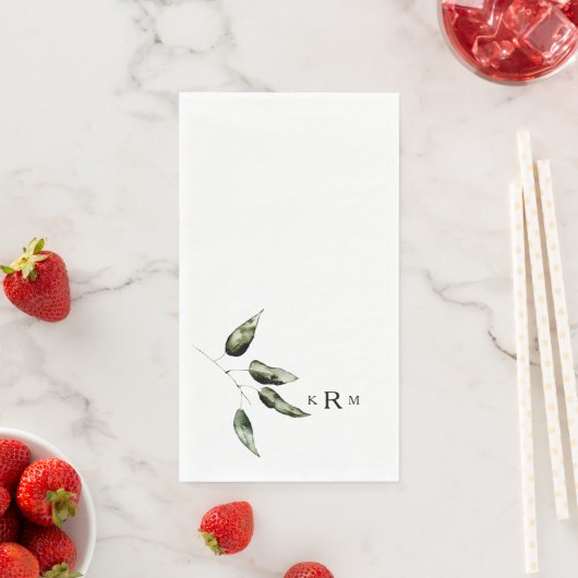 Botanisches Monogramm Serviette (Beispiel)