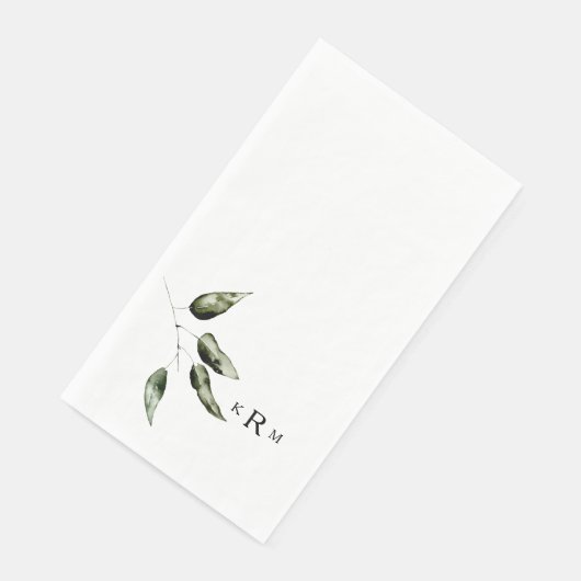 Botanisches Monogramm Serviette (Ecke)