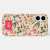 Botanisches Monogramm von handgezogenen Blütenbien Case-Mate iPhone Hülle (Rückseite (Horizontal))