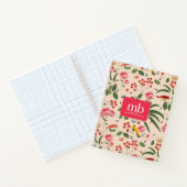 Botanisches Monogramm von handgezogenen Blütenbien Notizblock (Innenseite)