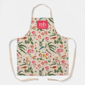 Botanisches Monogramm von handgezogenen Blütenbien Schürze (Vorderseite)