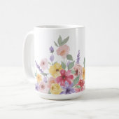 Botanisches Monogramm-Wappen für Wasserfarben Kaffeetasse (Vorderseite Links)