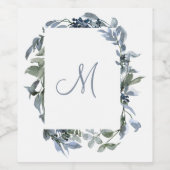 Botanisches Monogramm Weinetikett (Einzelnes Label)