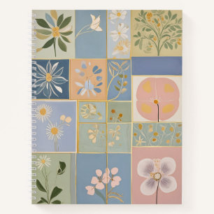 Botanisches Mosaik in Blüte Notizblock