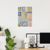 Botanisches Mosaik in Blüte Poster (Heimbüro)